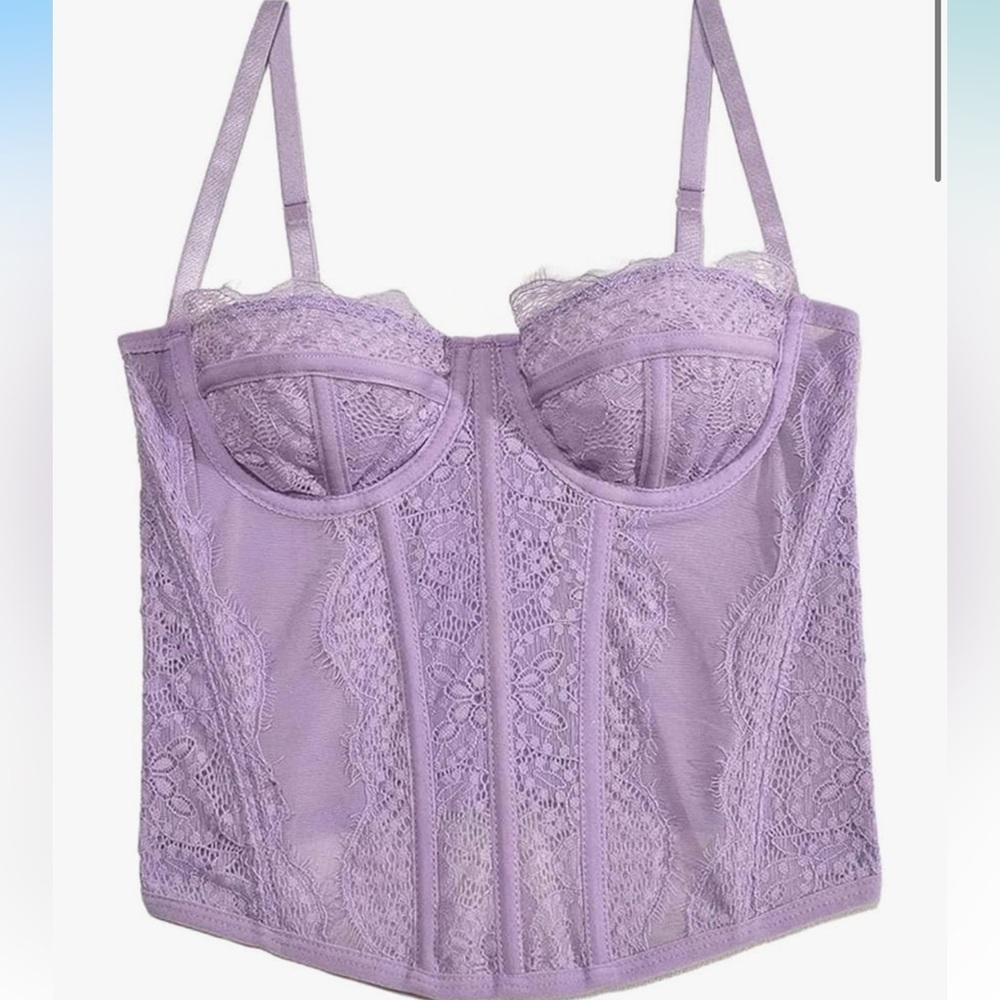 Francesca’s Lavender Lace corset top